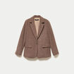 Blazer col tailleur manches longues noir femme