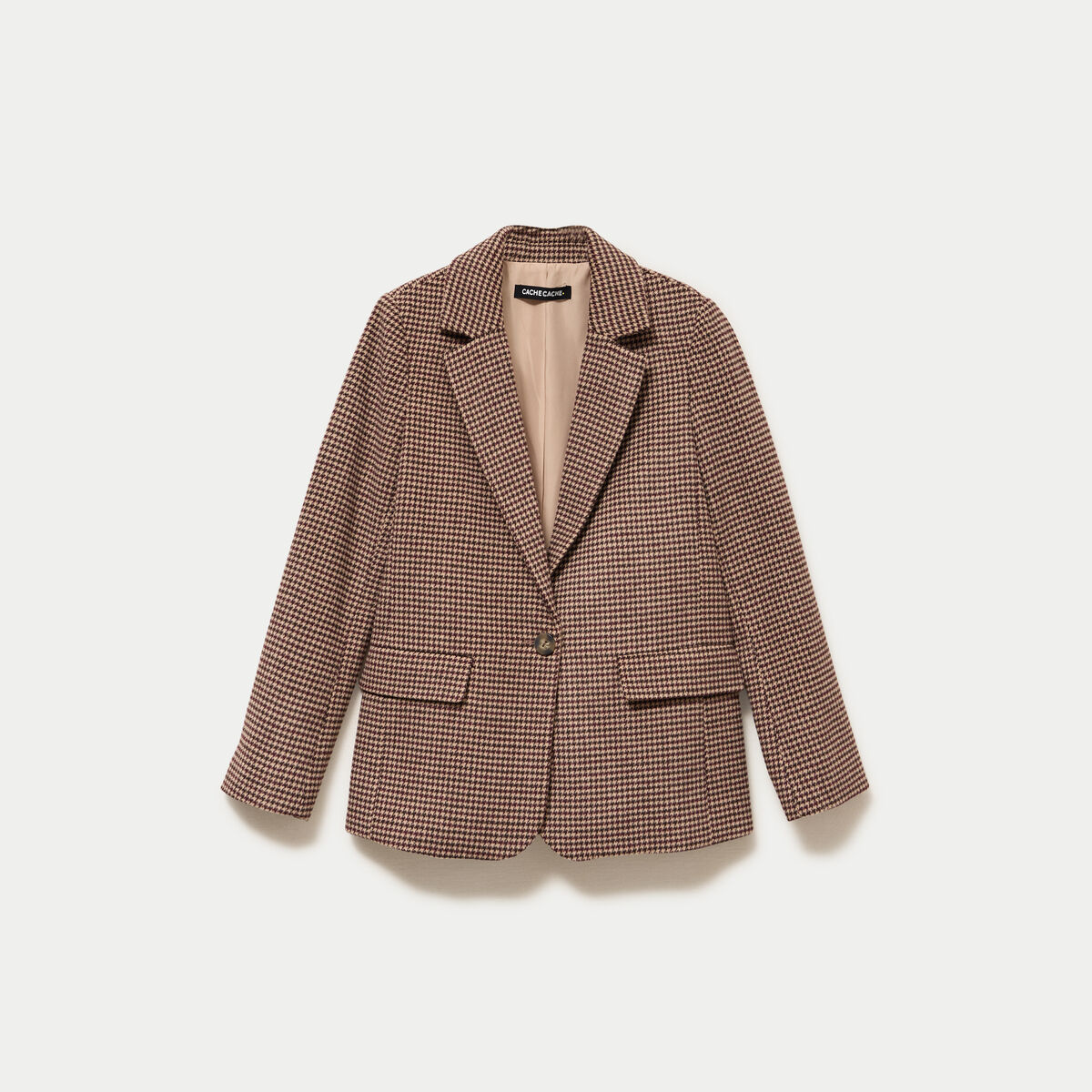 Blazer col tailleur manches longues noir femme