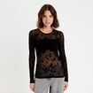 T-shirt ajust&eacute; manches longues noir femme