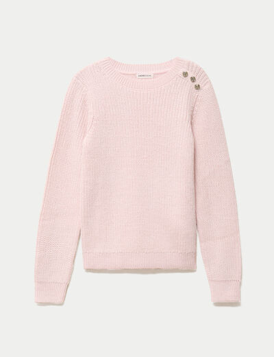 Pull manches longues brillant rose clair femme
