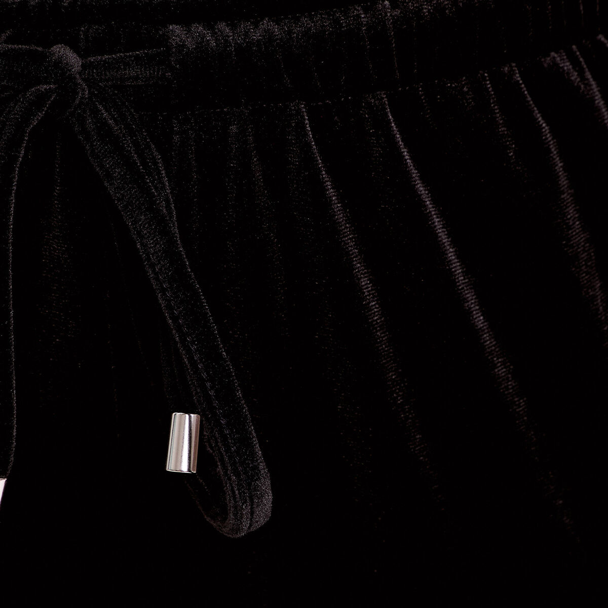 Pantalon large en velours noir femme