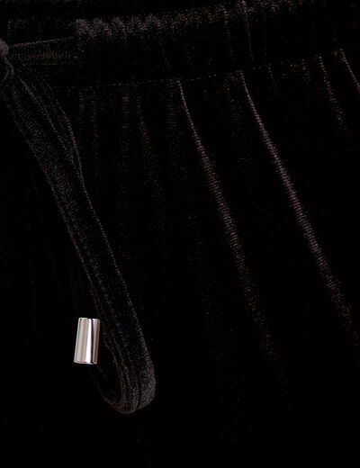 Pantalon large en velours noir femme