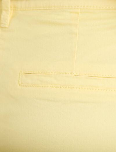 Pantalon chino 7/8&egrave;me jaune pastel femme