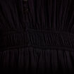 Robe midi pliss&eacute;e col v manches courtes noir femme