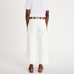 Jean wide leg cropped ceinture amovible denim blanc femme