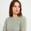 Pull manches longues brillant vert pastel femme