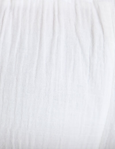 Pantalon large taille standard blanc femme