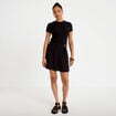 Jupe-short &eacute;vas&eacute;e courte noir femme