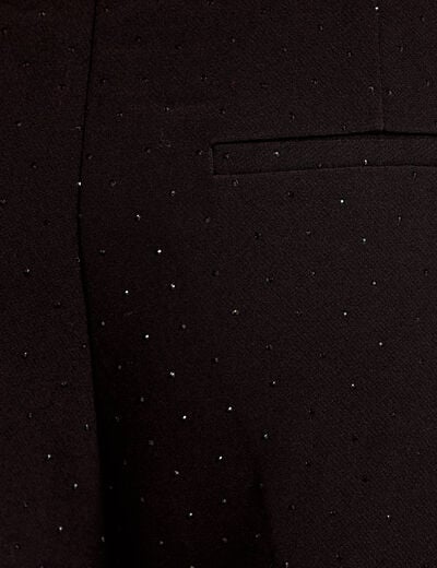 Pantalon bootcut &agrave; strass noir femme
