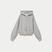 Sweat &agrave; capuche bas resserr&eacute; gris fonc&eacute; femme