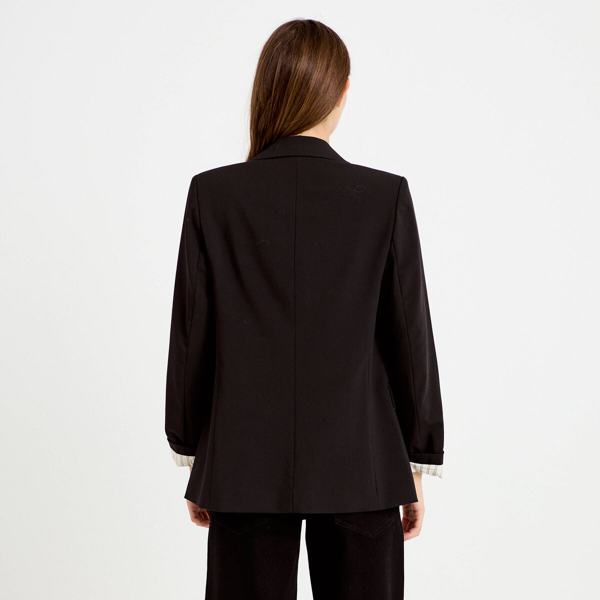 Blazer ajust&eacute; manches longues noir femme