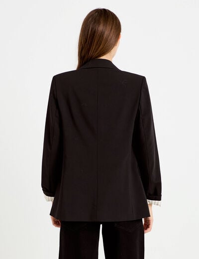 Blazer ajust&eacute; manches longues noir femme