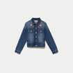 Veste en jean broderie d&eacute;tails clout&eacute;s denim double stone femme
