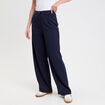 Pantalon large bleu marine femme