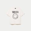 T-shirt oversize manches courtes ecru femme
