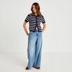 Gilet manches courtes bleu femme