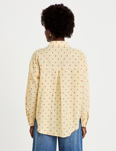 Chemise oversize manches longues jaune femme
