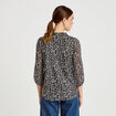 Blouse col v manches 3/4 noir femme