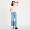 T-shirt 2-en-1 col rond manches courtes rose clair femme