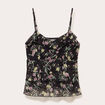 Top fines bretelles voile col v noir femme