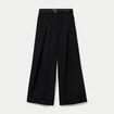 Pantalon large avec ceinture amovible noir femme