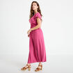 Robe longue &eacute;vas&eacute;e prune femme