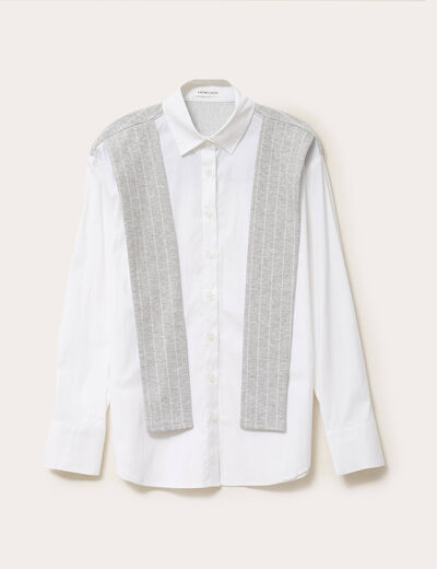 Chemise oversize manches longues blanc femme