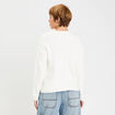Pull &agrave; torsades ecru femme
