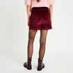 Short large en velours bordeaux femme