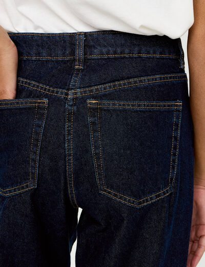 Jeans wide leg taille haute denim blue black femme
