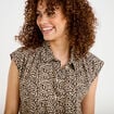 Chemise ample sans manches col classique ecru femme