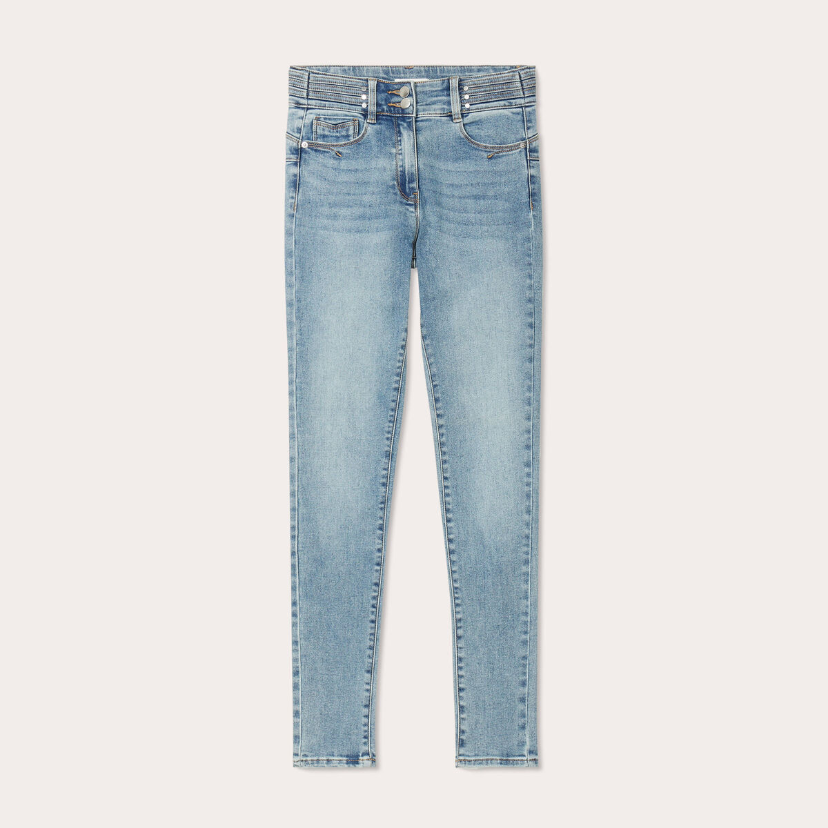 Jeans skinny push-up taille haute denim double stone femme