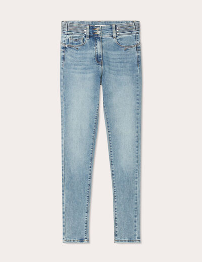 Jeans skinny push-up taille haute denim double stone femme