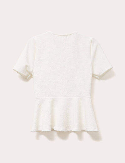 Top cintr&eacute; p&eacute;plum ecru femme