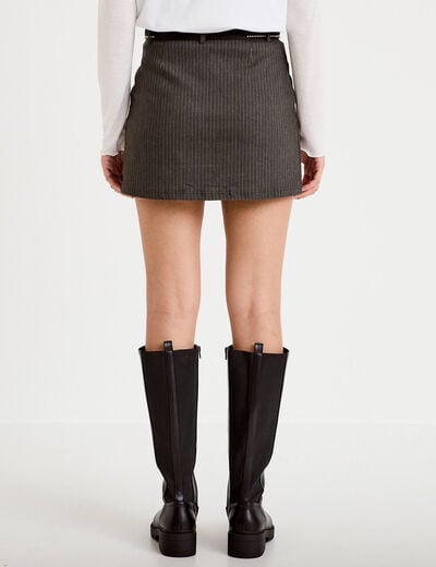 Jupe avec ceinture amovible gris femme