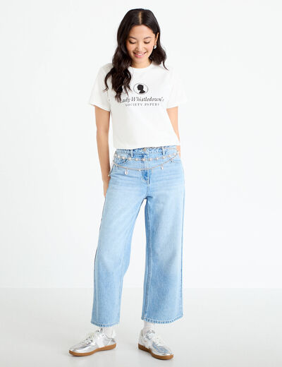 T-shirt col rond Bridgerton ecru femme
