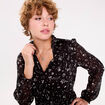 Robe &eacute;vas&eacute;e col v noir femme