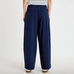 Pantalon barrel taille standard bleu marine femme