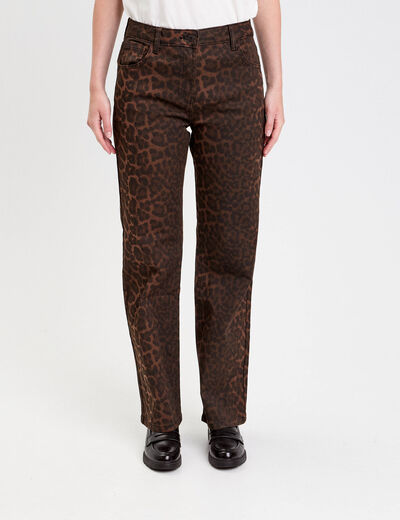 Pantalon droit marron femme