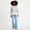 Pull manches longues gris clair femme