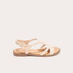 Sandales plates macram&eacute; sable femme