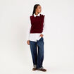 Pull sans manches violet fonc&eacute; femme