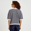 Pull ample duveteux manches courtes ecru femme