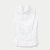 Chemise cintr&eacute;e sans manches ecru femme