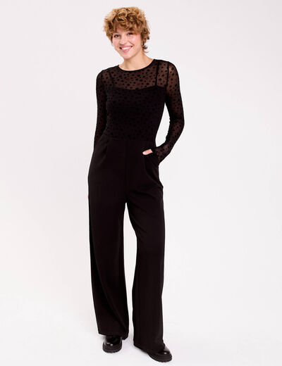 Combinaison aspect dentelle noir femme