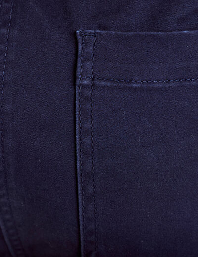 Pantalon chino avec ceinture amovible bleu marine femme