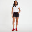 Short slim en jean denim noir femme