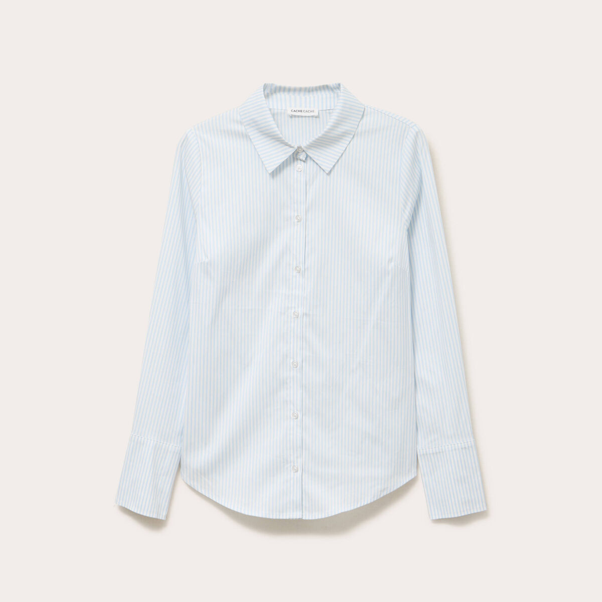 Chemise manches longues bleu femme