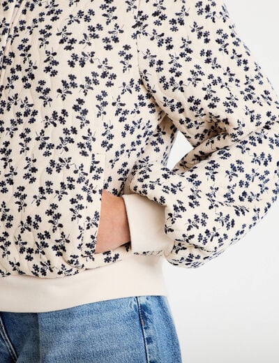 Bomber manches longues blanc femme