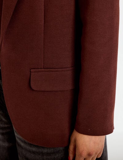 Veste blazer cintr&eacute;e marron femme